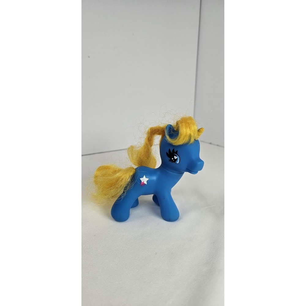 1982 Gi-Go Pony Land, Small Ponies My‎ Little Pony Blue Unicorn Pony Yellow Hair